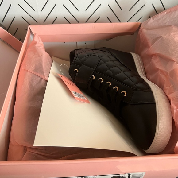 Juicy Couture Black Quilted Wedge Sneakers - Picture 2 of 11